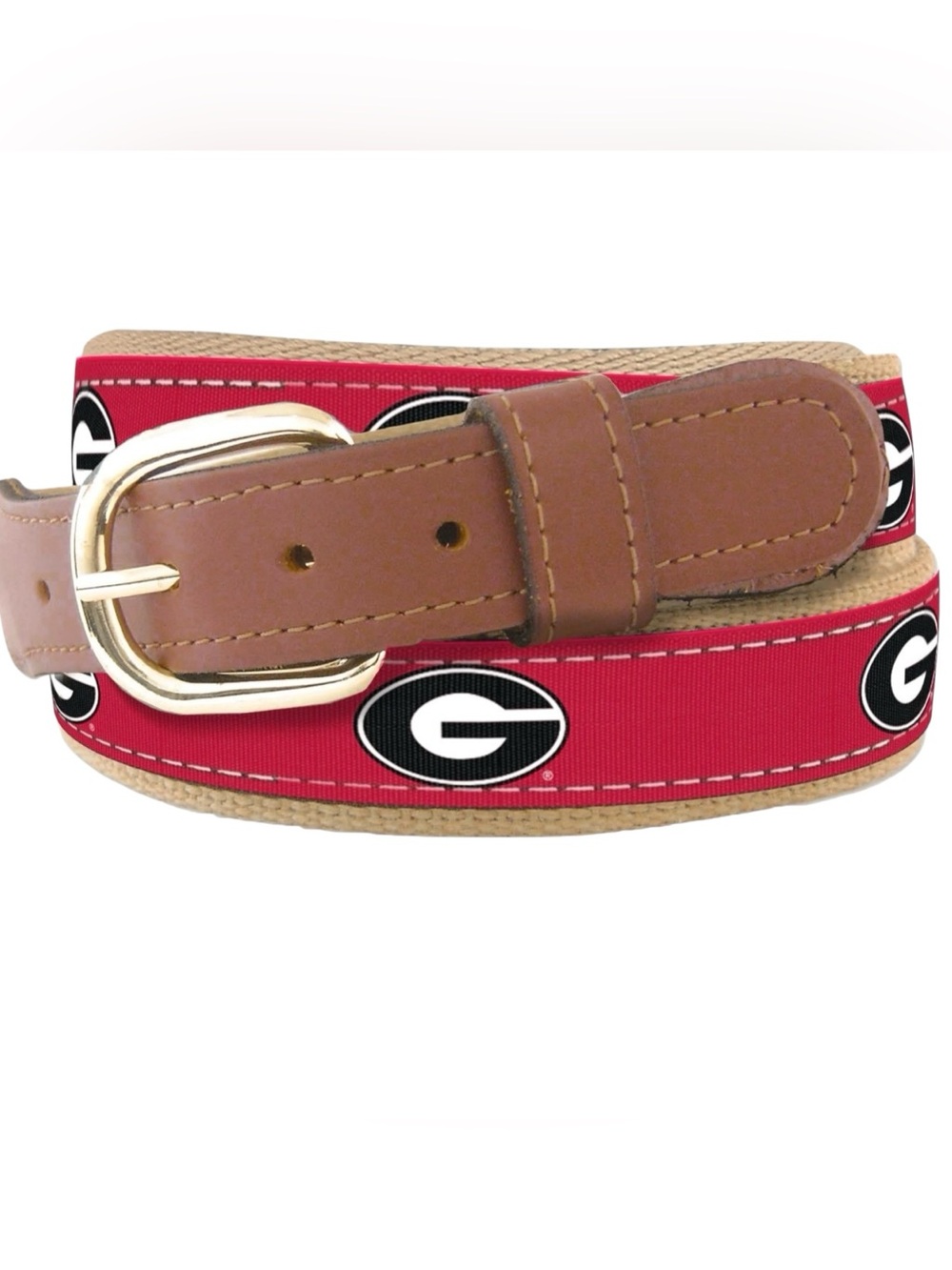 🐾UGA Georgia Bulldogs Zep-Pro Classic Gameday Woven Ribbon Leather Belt Size 28